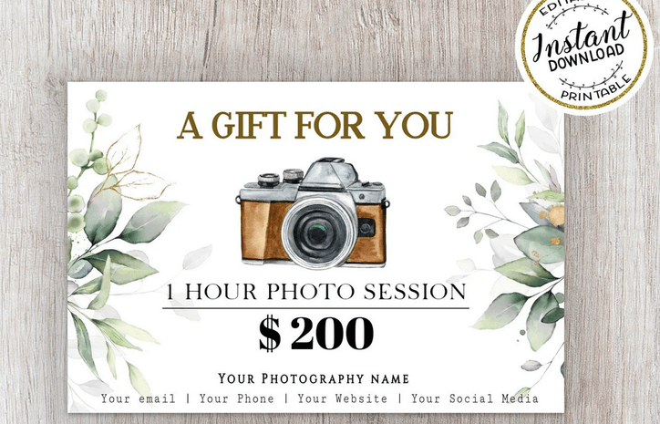 Fotografie Druckbare Geschenkkarten