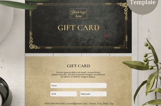 Benutzerdefinierte Vorlage für Geschenkkarten