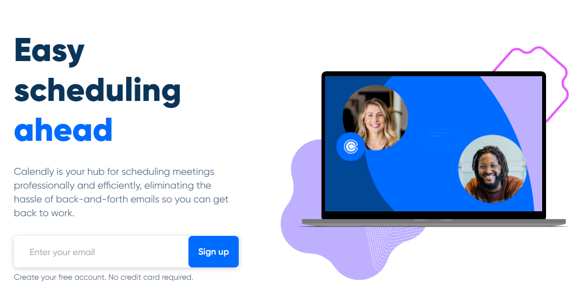 calendly의 2022 랜딩 페이지