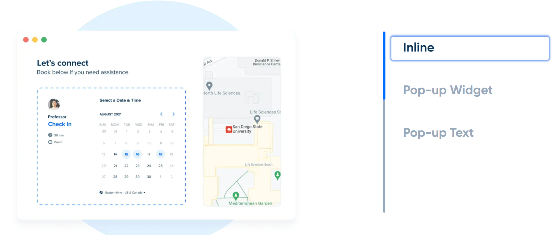 calendly의 내장 캘린더