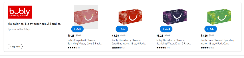 Exemplu de publicitate Walmart - Reclamă cu amplificator de marcă de căutare