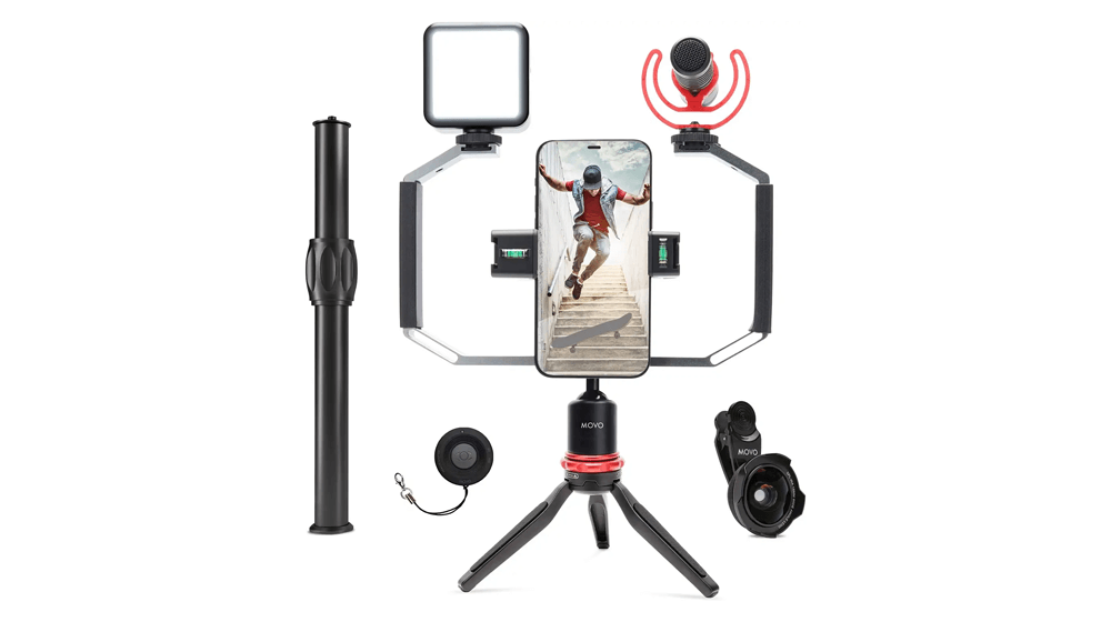 Movo iVlog3 Smartphone Video Bundle mit Movo VXR10-PRO Richtmikrofon