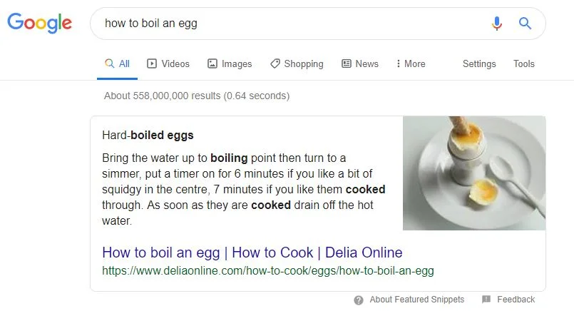 مقتطف الفقرة من Google