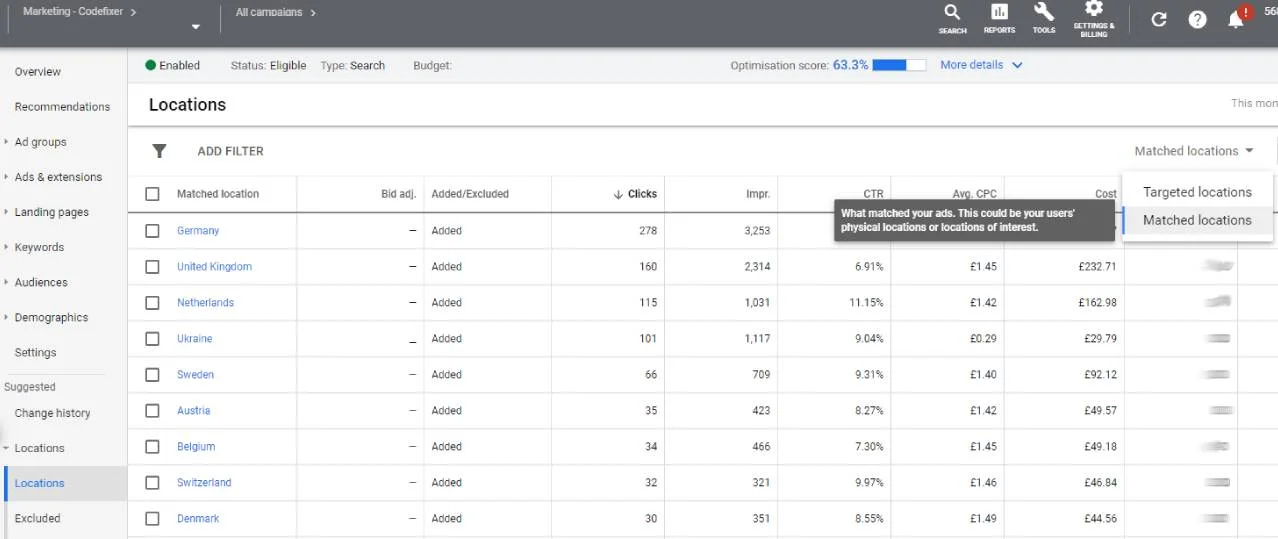 Laporan Lokasi Pengguna