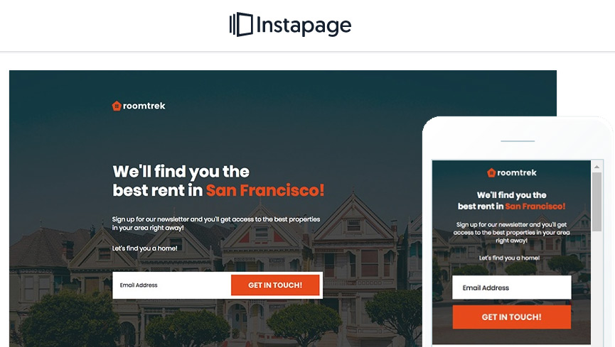 Instapage 登陸頁面示例 Instapage landing page example