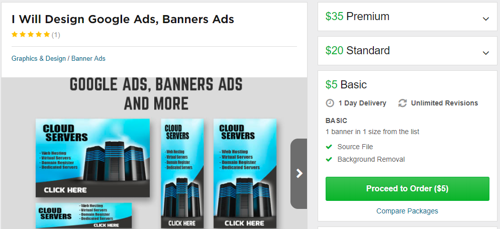 Fiverr 谷歌廣告,橫幅廣告 Fiverr Google Ads, Banner ads