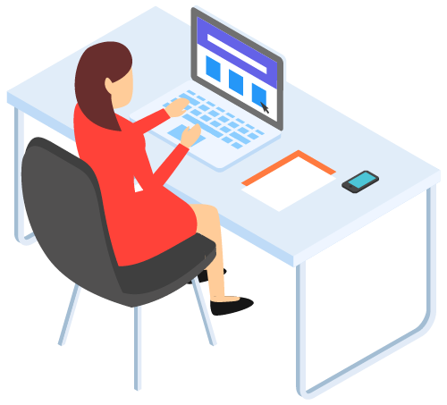 استراتيجيات وسائل التواصل الاجتماعي لوكيل العقارات جالسًا في مكتب الكمبيوتر