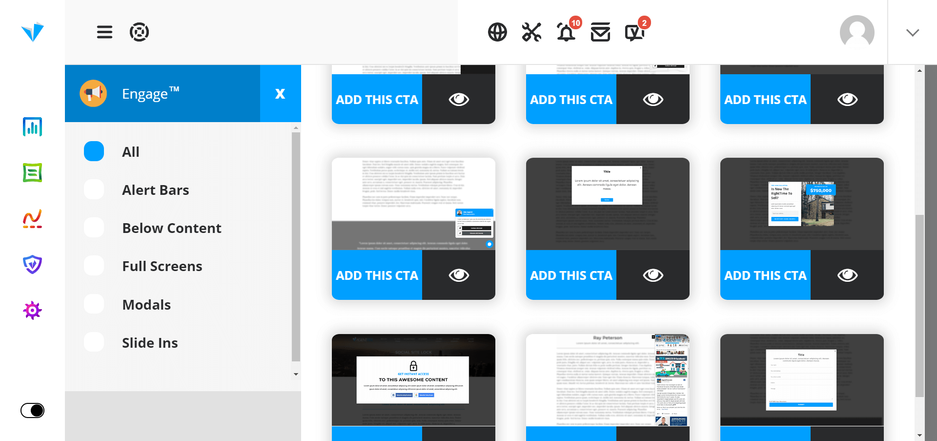 Generieren Sie mehr Immobilien-Leads mit der Engage CTA-Funktion, die in jeder Spark-Site enthalten ist.