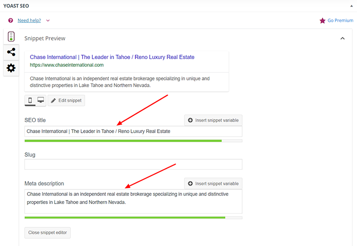Balise de titre et méta description