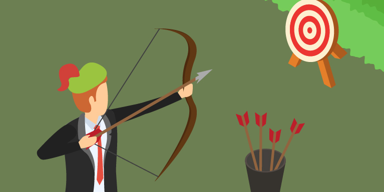 Archer touche la cible