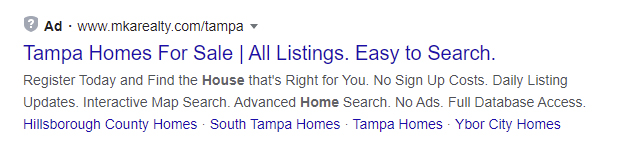 tampa casas palabras clave