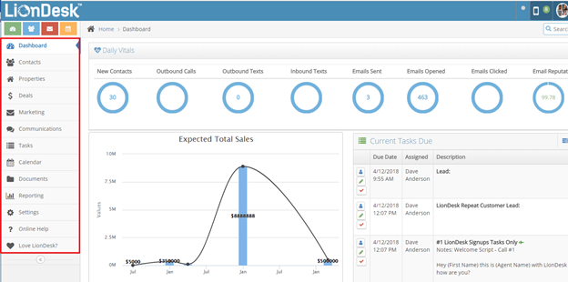 Captura de pantalla de Liondesk