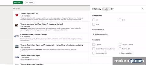 Как присоединиться к группам LinkedIn gif