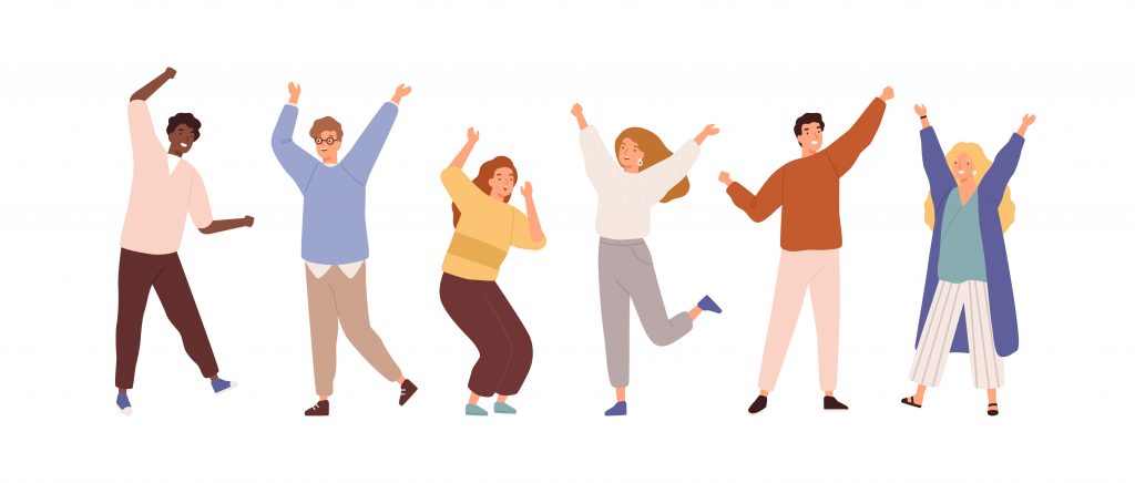 ผู้คนเฉลิมฉลองกราฟิก