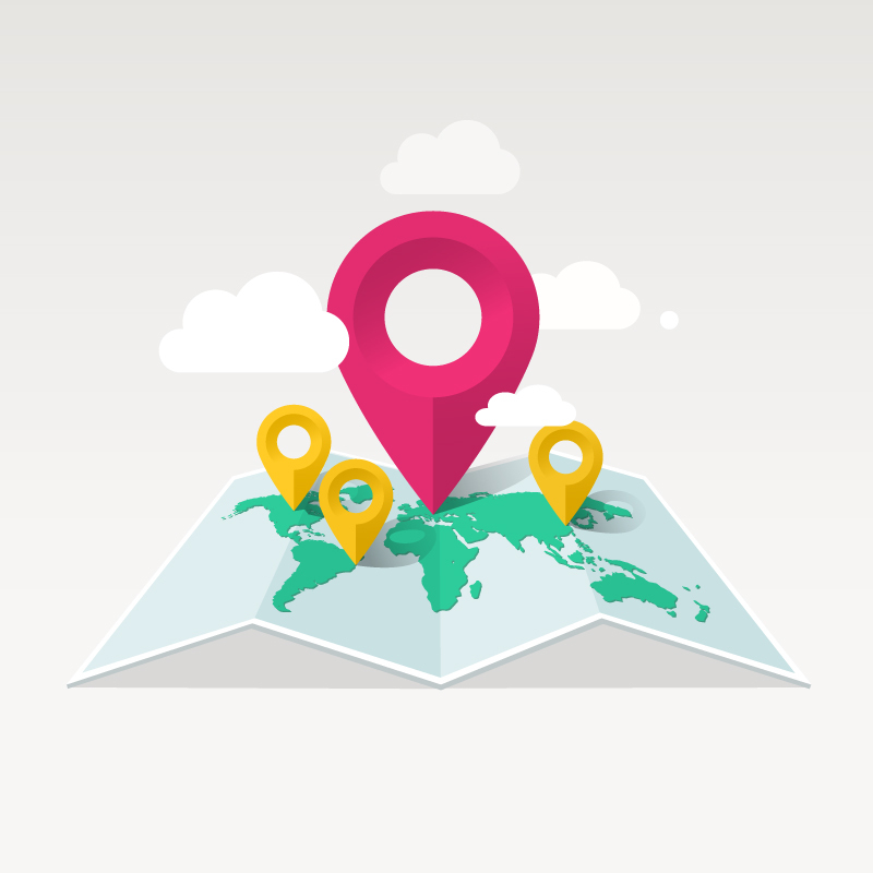 不動産を検索する際のハイパーローカルな場所を表すグラフィック