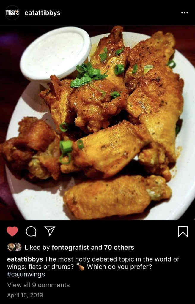 Jedz w poście na Instagramie Tibby