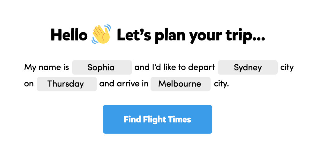 ตัวอย่างรูปแบบภาษาธรรมชาติ