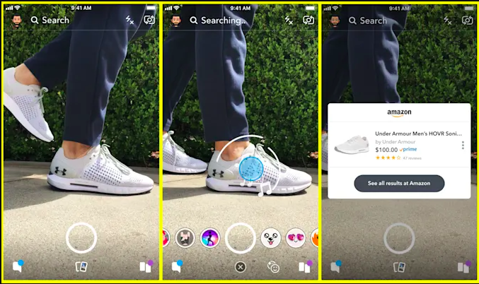 ecommerce 2021 - snapchat ビジュアル検索