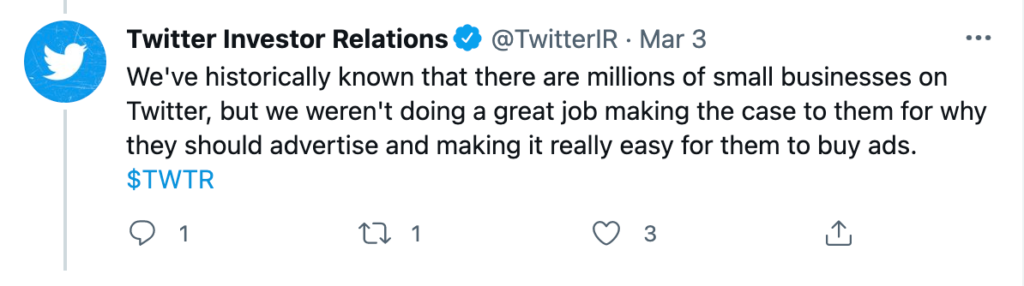 推特投资者关系推文