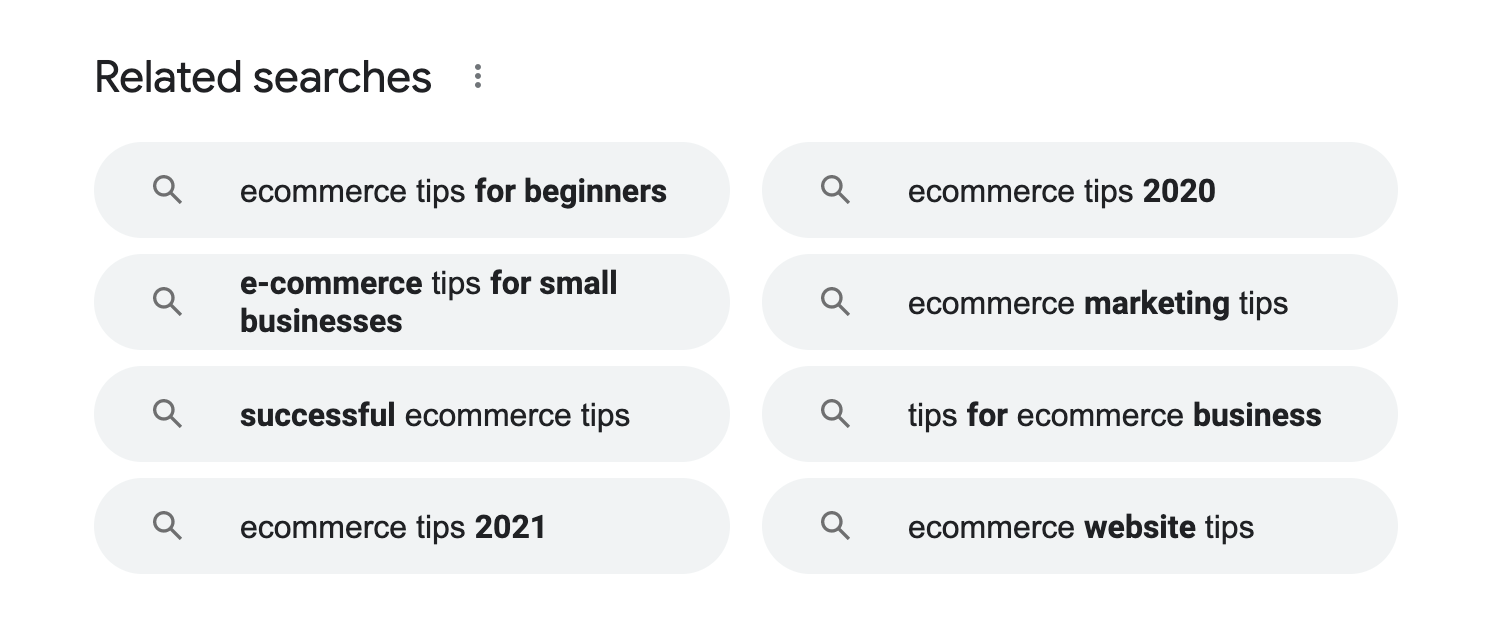 Google 的相关搜索部分