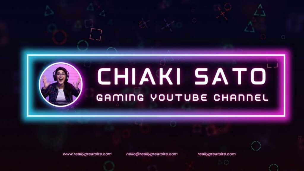 Siyah Neon Oyun YouTube Banner