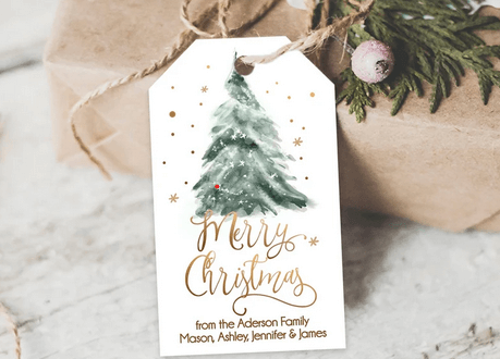 Weihnachtsbaum Druckbare Geschenkanhänger