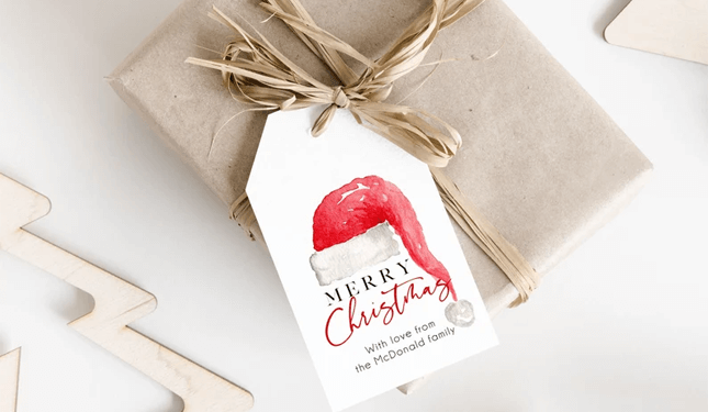 Nikolausmütze personalisierte Geschenkanhänger