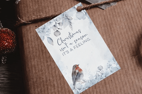 Schneevogel-Geschenkanhänger für die Ferienzeit