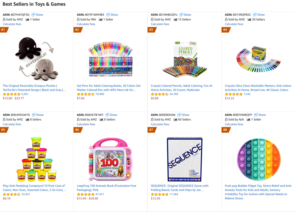 mais vendidos em brinquedos