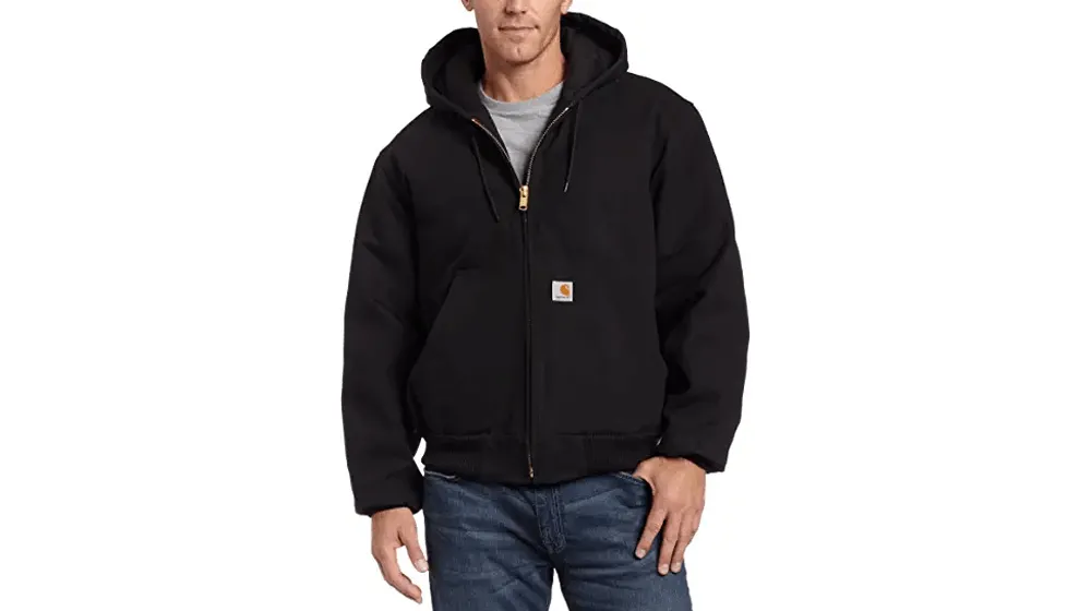 Carhartt 男式寬鬆緊身鴨絨保暖法蘭絨襯裡 Active 夾克