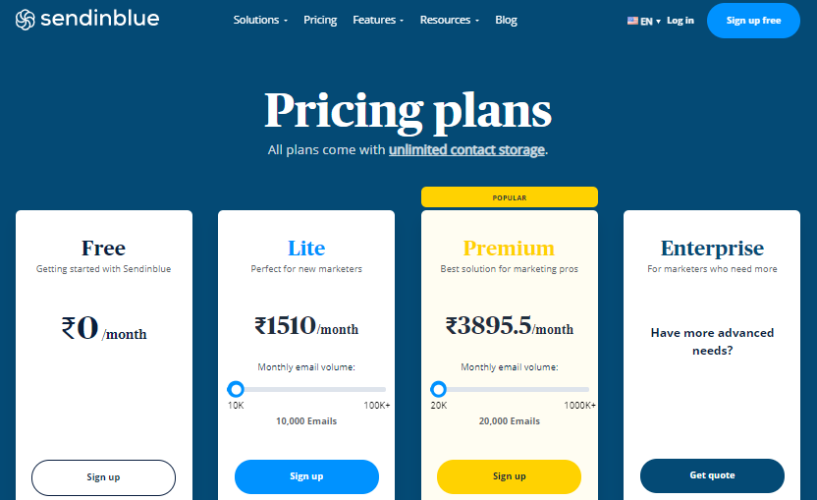 Harga Sendinblue - Sendinblue vs Mailchimp