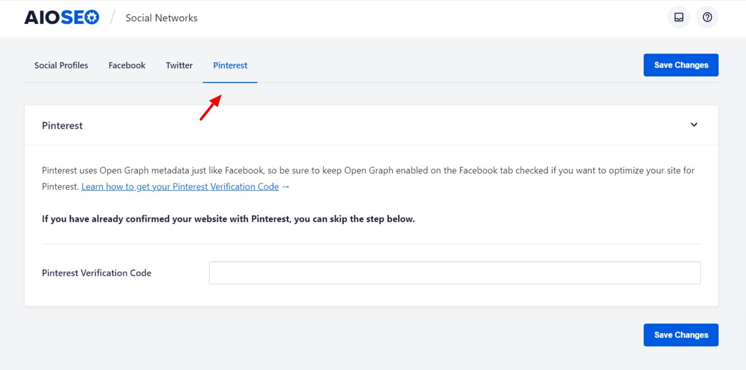 ピンタレストの設定