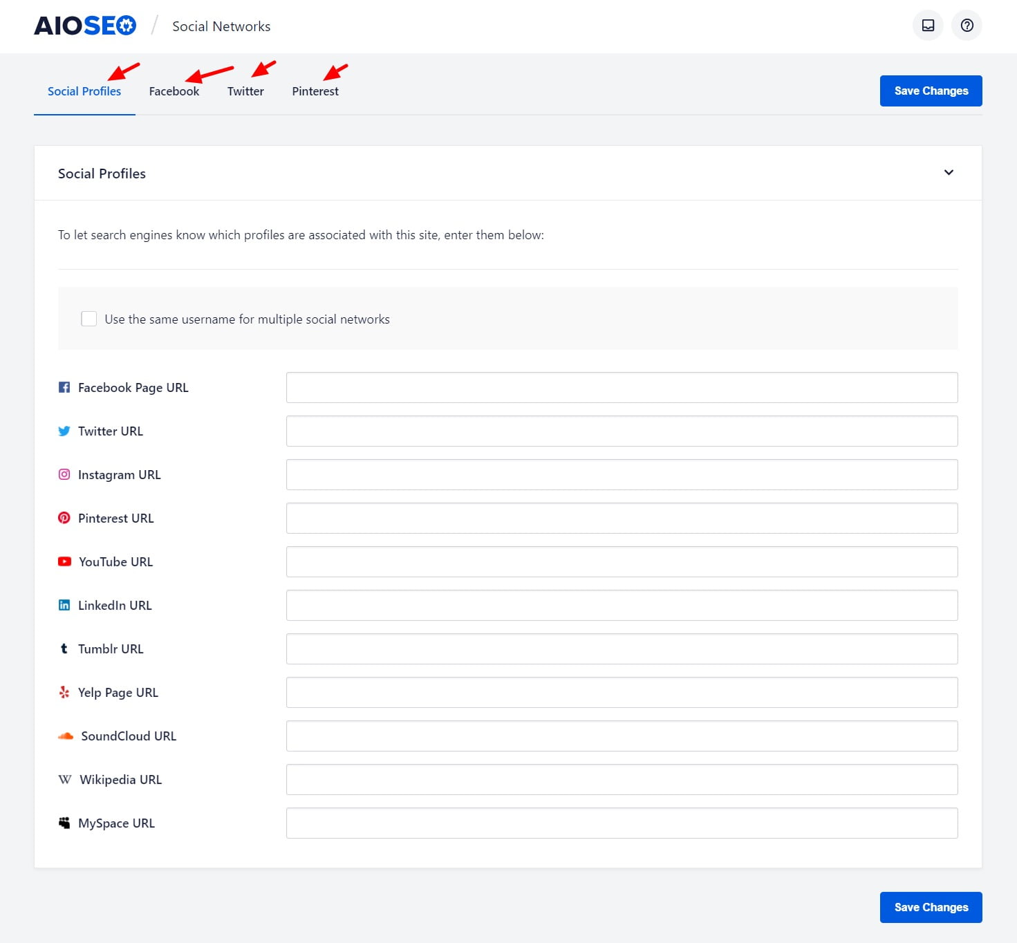 ソーシャル ネットワークの設定