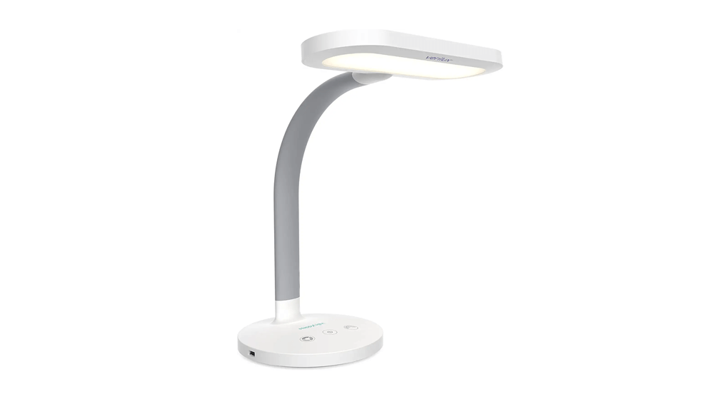 Verilux HappyLight Duo - Lampe de bureau 2 en 1 pour la luminothérapie et les tâches - LED à spectre complet sans UV