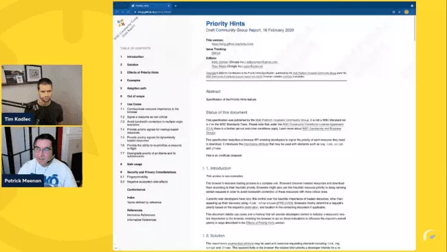 يتحدث الويبينار بات مينان عن تلميحات الأولوية في Chrome