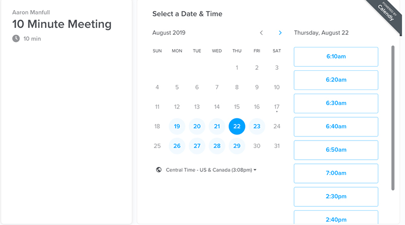 Calendly Work Schedule Maker