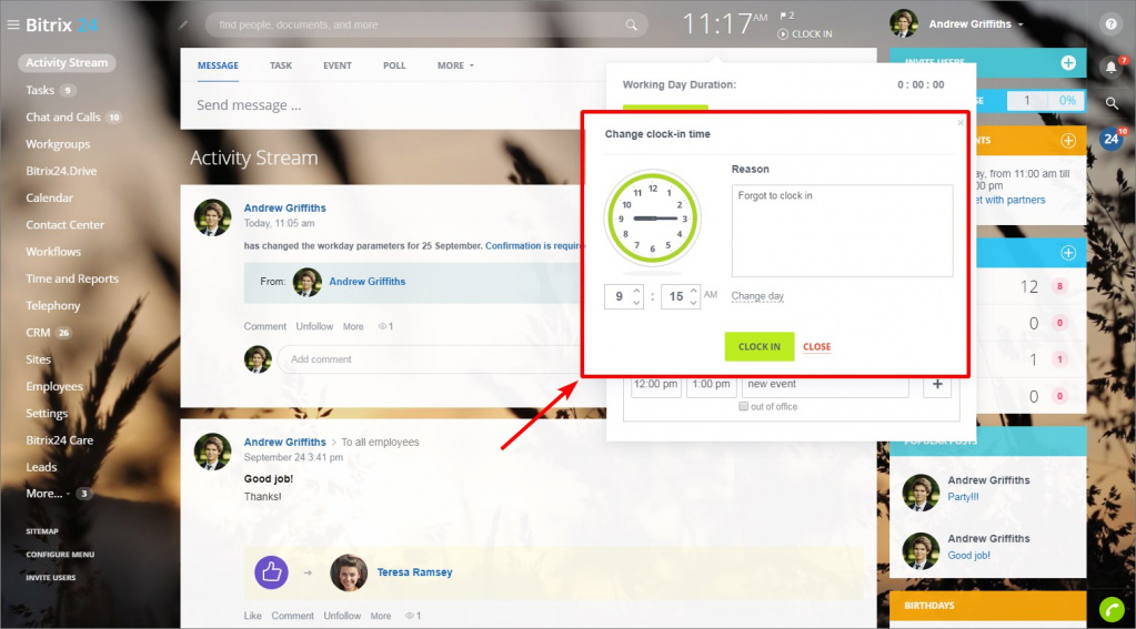 Bitrix24 時間管理應用