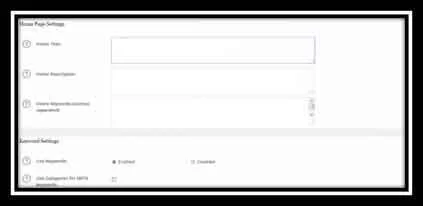 configuração da página inicial