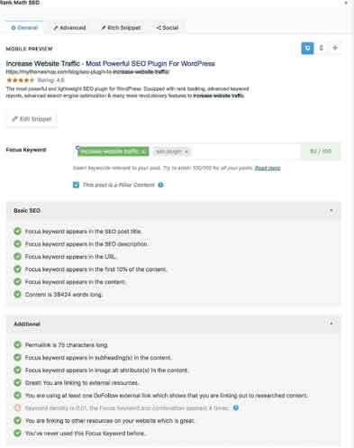 página de configuração de matemática de classificação