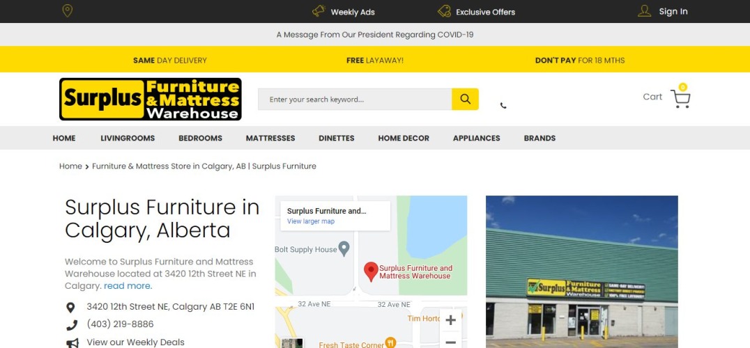 Surplus Furniture Warehouse - Calgary'da Tasfiye Mağazaları