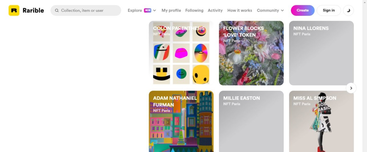 Rarible-NFTマーケットプレイス