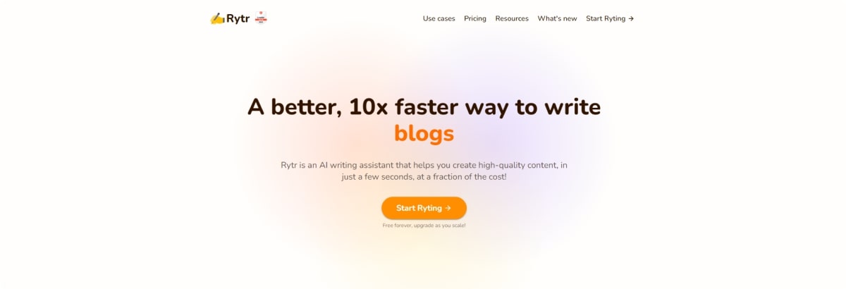 rytr-ai-copywriting-tool-الهبوط-الصفحة-البطل-القسم
