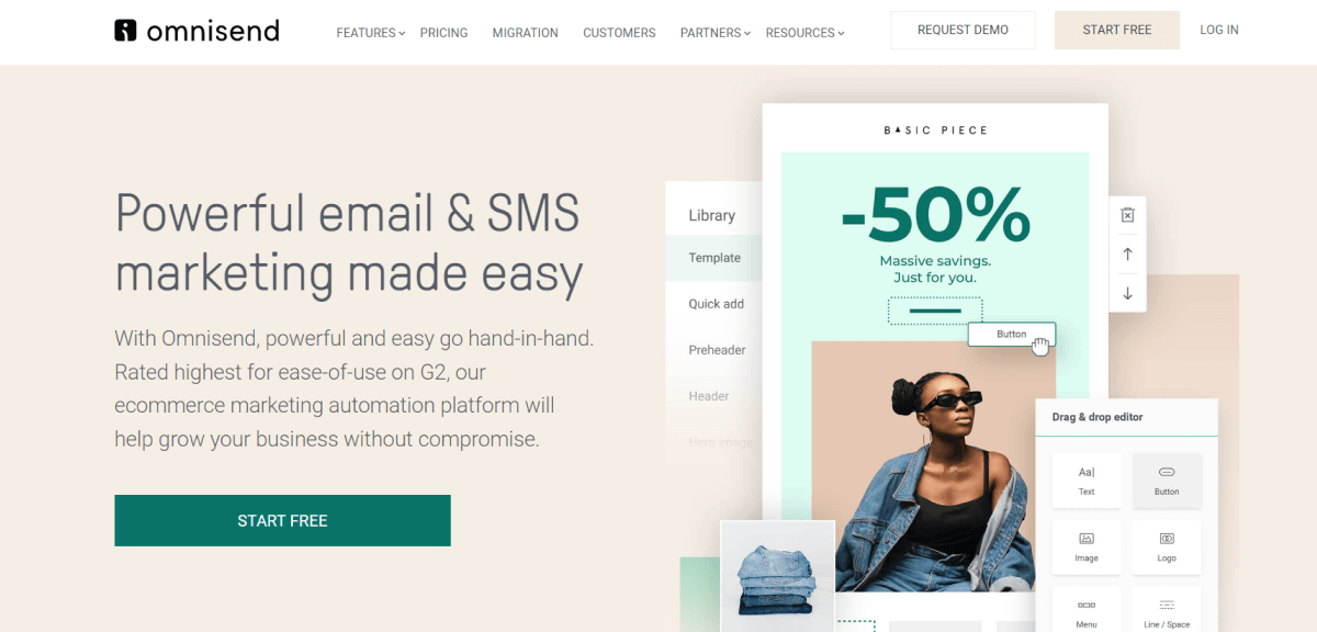 omnisend-page d'accueil