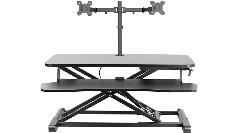 Konverter Meja Berdiri 32 inci VIVO Hitam Tinggi Dapat Disesuaikan