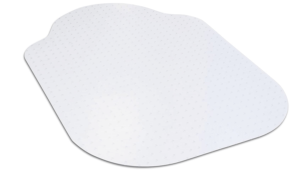 Evolve Modern Shape 33-Inch x 44-Inch Clear Office Chair Mat dengan Bibir untuk Karpet Tumpukan Rendah (1)