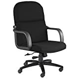 Mayline 舒适系列又大又高 500 磅带环形扶手的行政椅，黑色