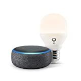 Echo Dot（第 3 代） - 带 Alexa 的智能扬声器 - 带 LIFX 智能灯泡 (Wi-Fi) 的木炭