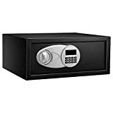 Amazon Basics 钢制安全保险箱，带可编程电子键盘 - 安全现金、珠宝、身份证件 - 0.7 立方英尺，16.93 x 14.57 x 7.09 英寸