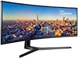 SAMSUNG CJ890 系列 49 英寸超宽 QHD (3840x1080) 电脑显示器，144Hz，弯曲，HDMI，USB-C，高度可调支架，3 年保修 (LC49J890DKNXZA)