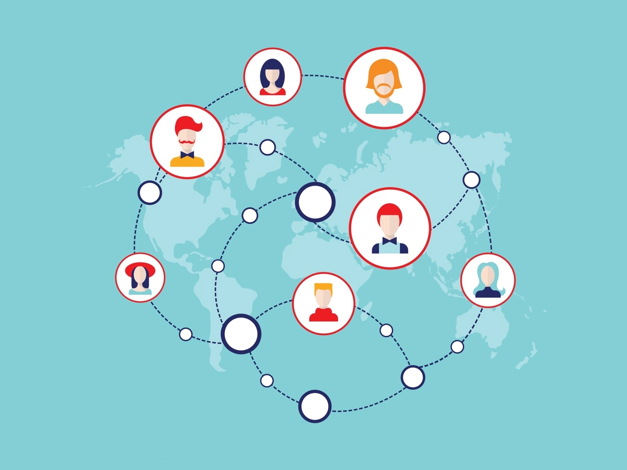 Illustration eines Social-Media-Netzwerks